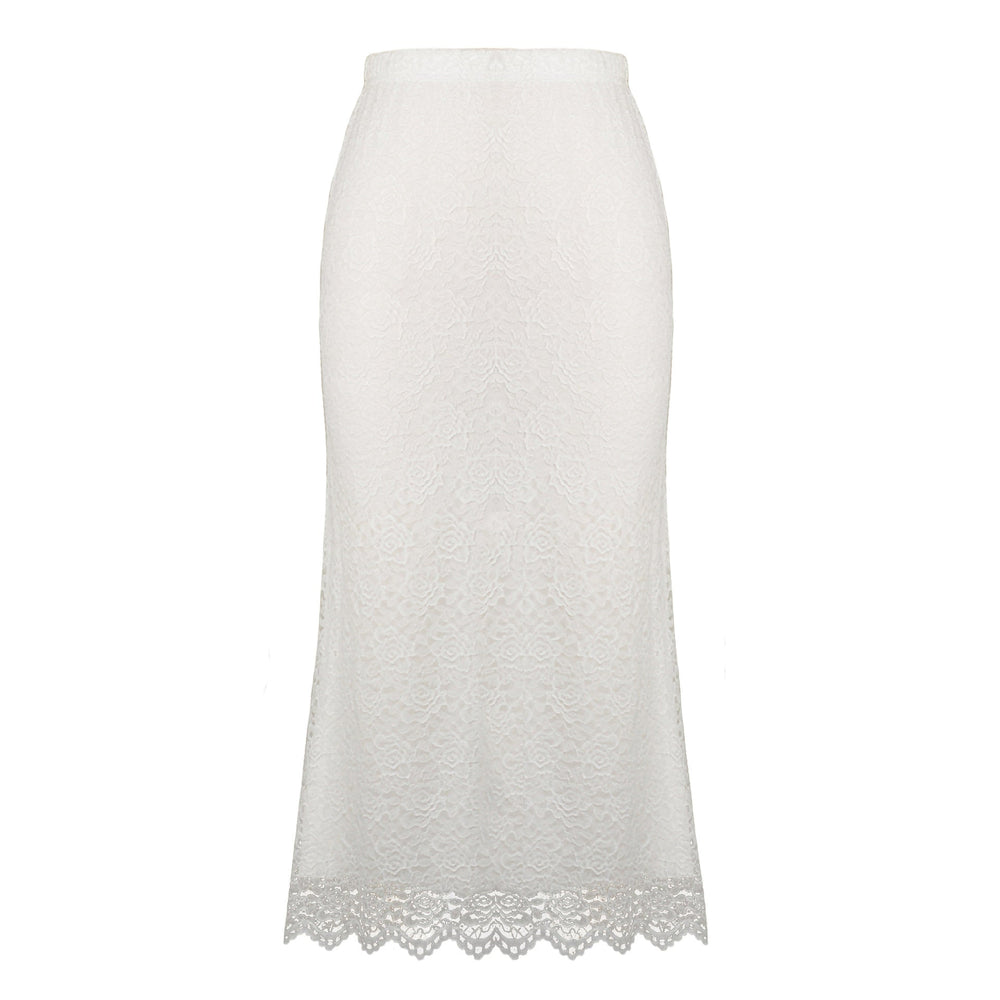 Women Clothing Lace Skirt Spring Summer High Waist One Step Skirt Sexy Slim Hip Long Skirt