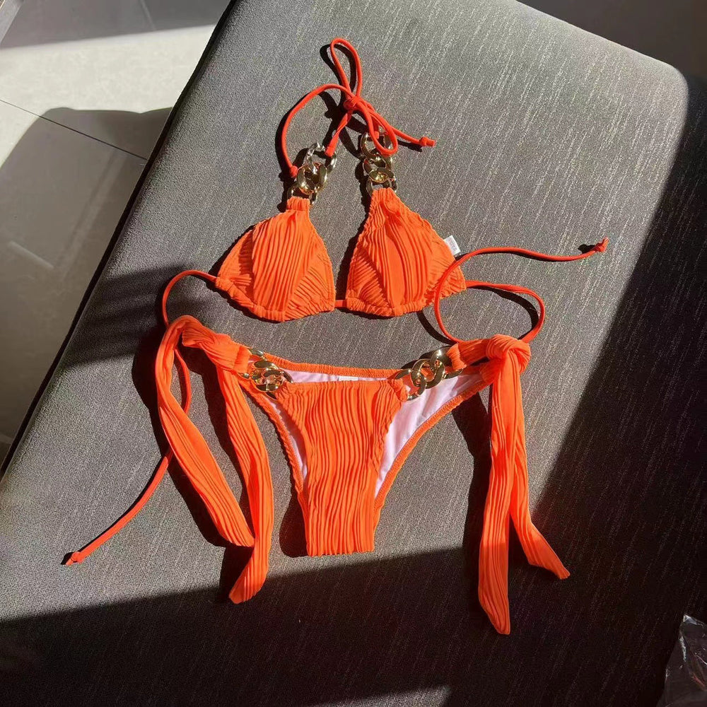 Sexy Split Swimsuit Chain Bikini Swimsuit Bikini
