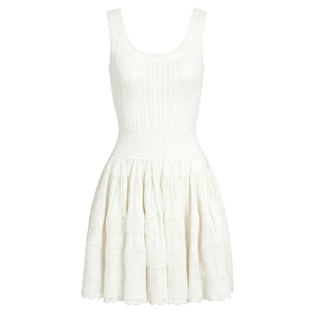 Summer Socialite Internet Celebrity Fashionable Knitted Dark Pattern Sleeveless Vest Dress