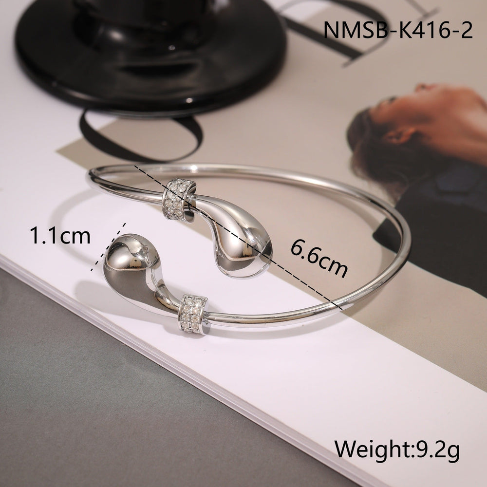 Best Seller Design Stainless Steel Bracelet Opening Bracelet All Match Pearl Titanium Steel Ornament