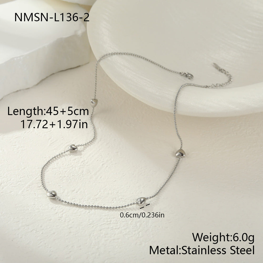 Stainless Steel Love Necklace High Grade Titanium Steel Necklace Simple Clavicle Chain Sweater Chain