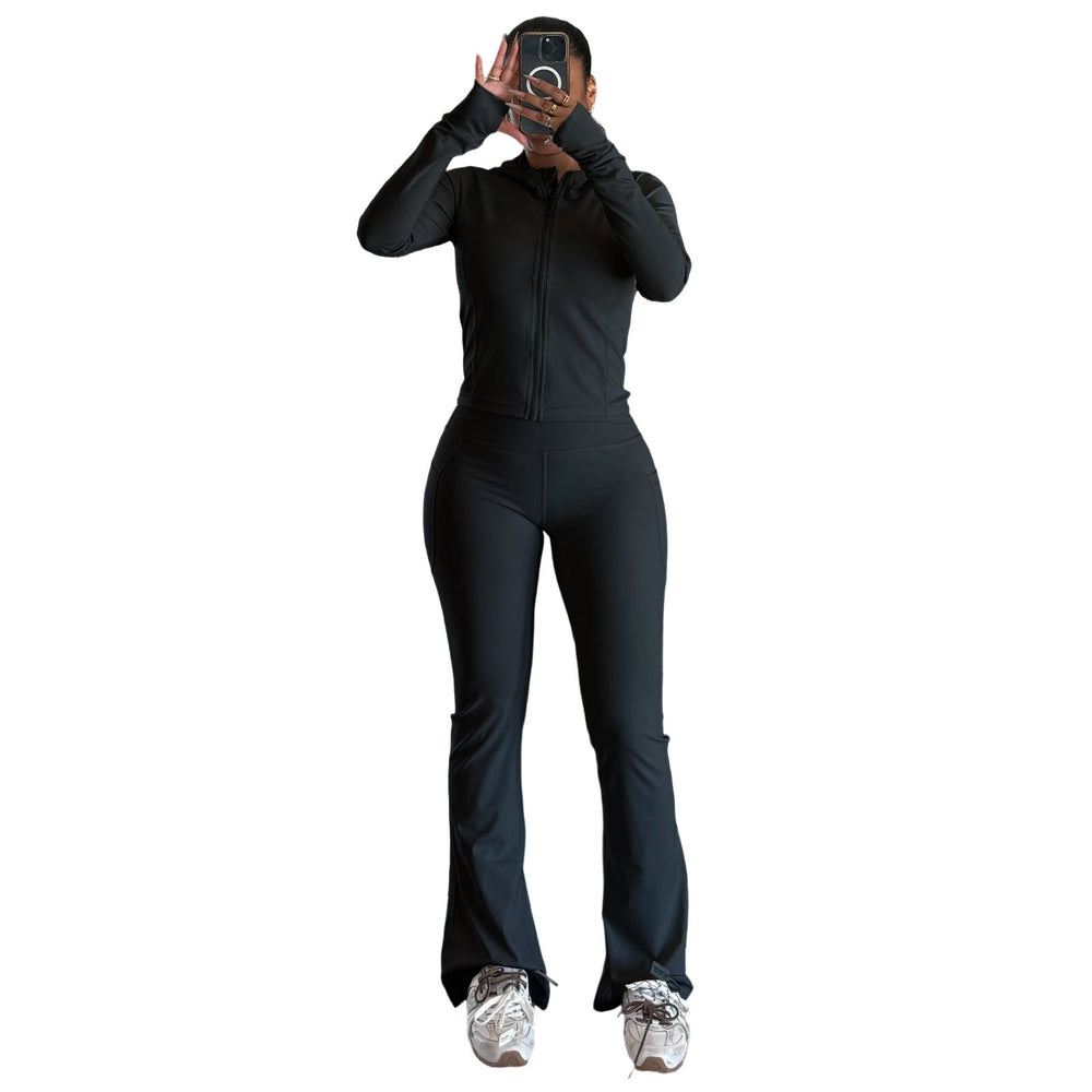 Yoga Tight Quick-Drying Fitness Pocket Zipper Yoga Clothes Outdoor Running Sports Set