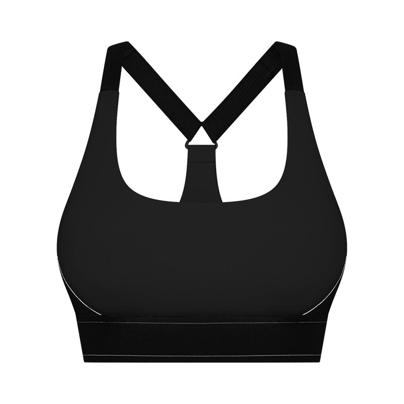 Contrast Color Adjustable Shoulder Strap Cloud Sense Sports Underwear High Strength Shockproof Push Up Comprehensive Training Sports Bra