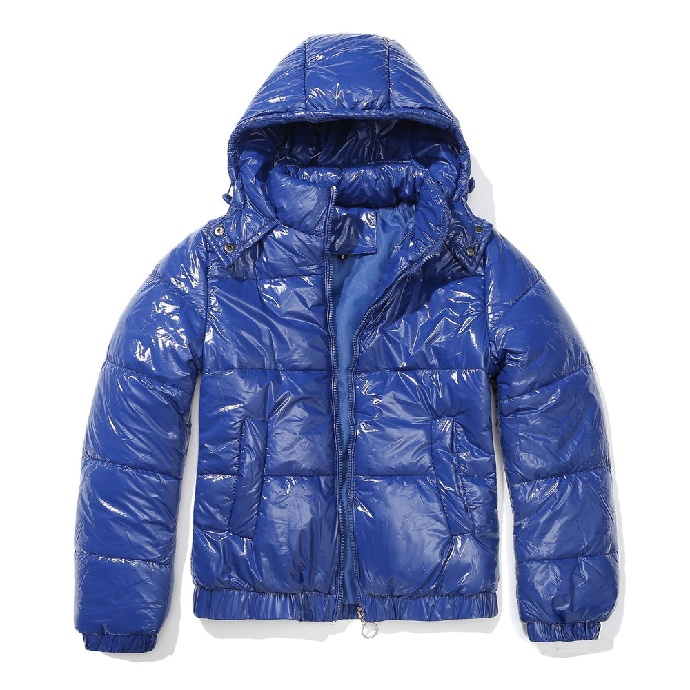 Fall Winter Hooded Cotton Padded Clothes 20D Film Splash Proof Fashionable Jacket Long Sleeve Glossy Cotton Padded Clothes for Women