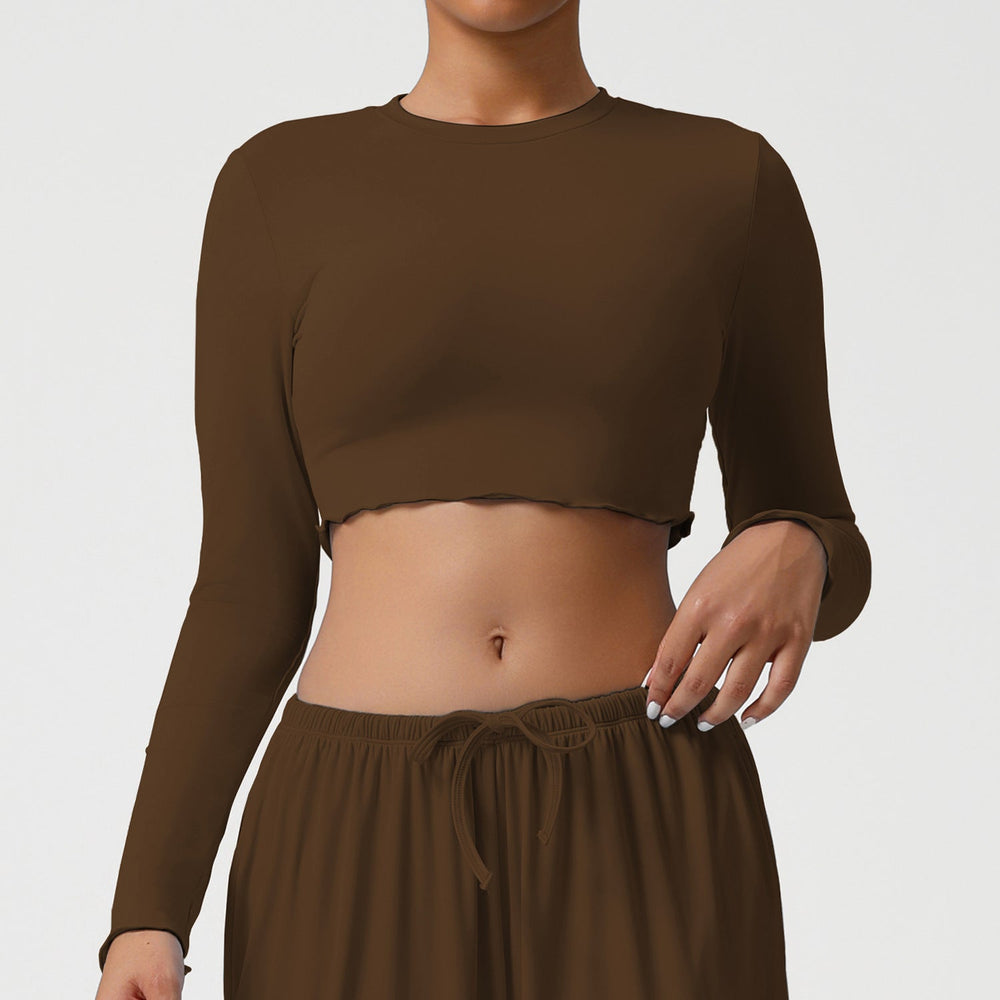 Yoga Clothing Top Skin Friendly Nude Feel Breathable Workout Clothes Short T shirt Slim Slimming Sports Long Sleeve