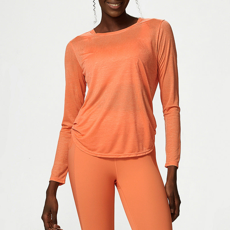 Yoga Clothing Top Loose Long Sleeved Sports Top Women Quick Drying Fitness T shirt Sports Blouse