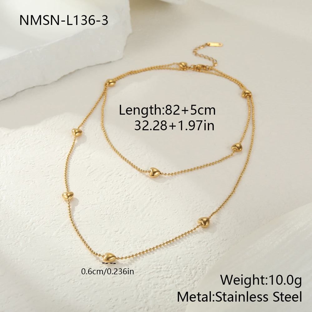 Stainless Steel Love Necklace High Grade Titanium Steel Necklace Simple Clavicle Chain Sweater Chain