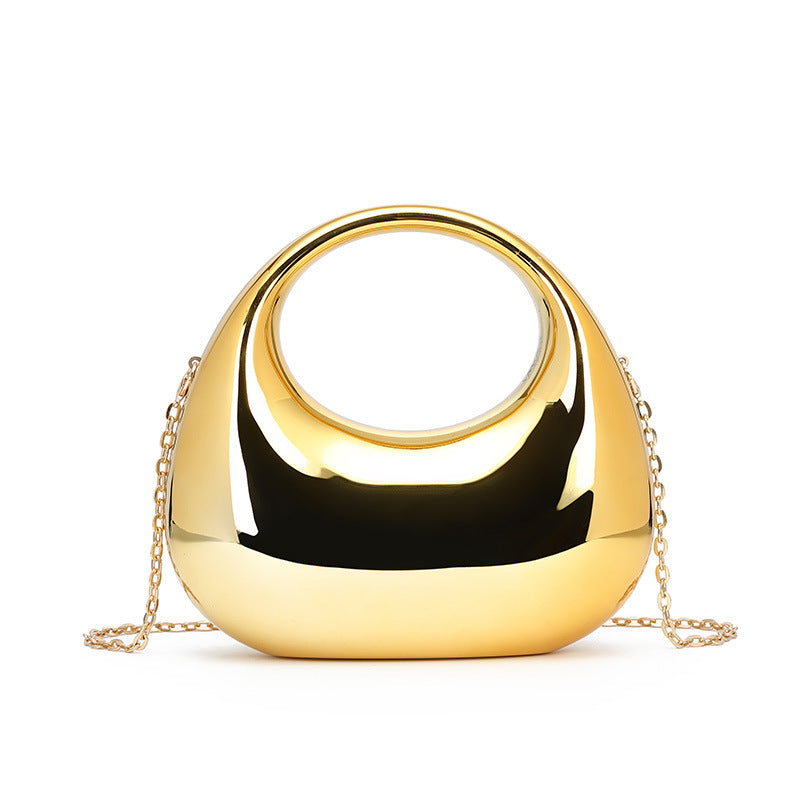 Colorful Crescent Moon Acrylic Handbag Socialite Handbag Makeup Dinner Women Bag