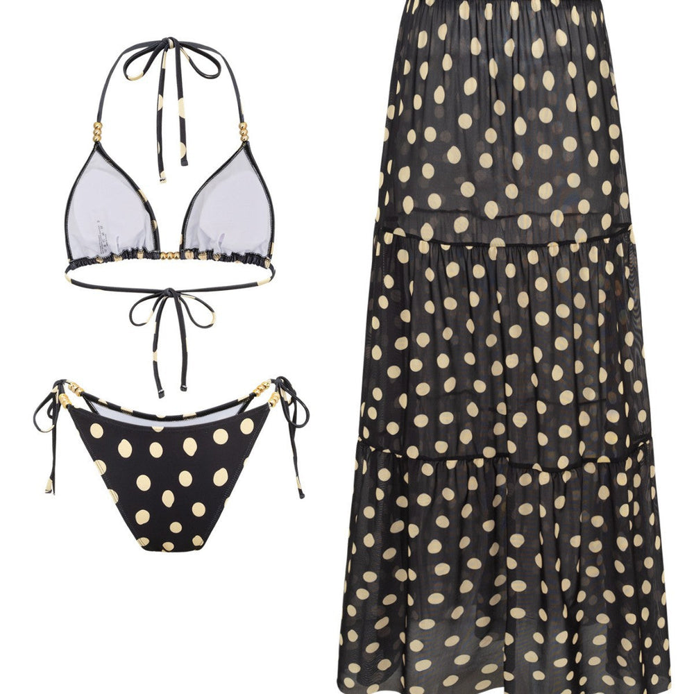 Black White Dot Sexy Swimsuit Slimming Suit Women Dress Beach Swimsuit Three Piece Set