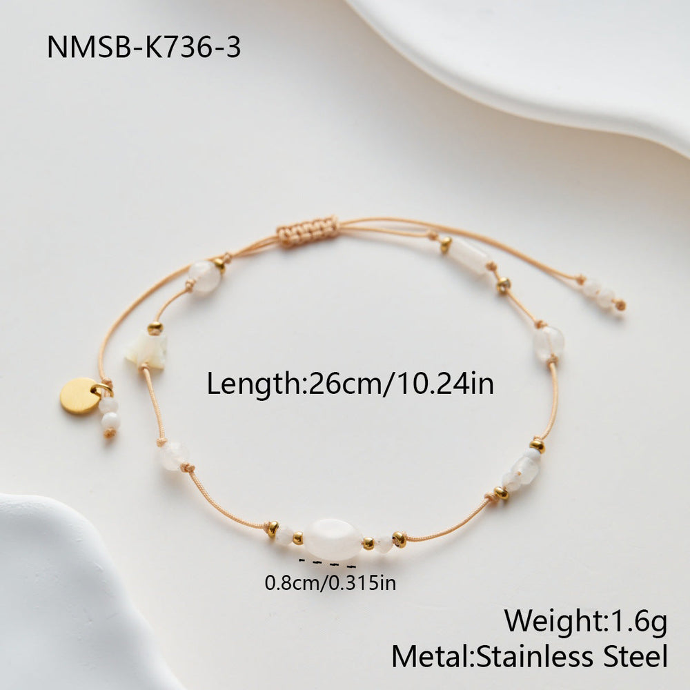 Sold Jewelry Sweet All Matching Natural Stone Bracelet Women Simple Pulling Rope Bracelet
