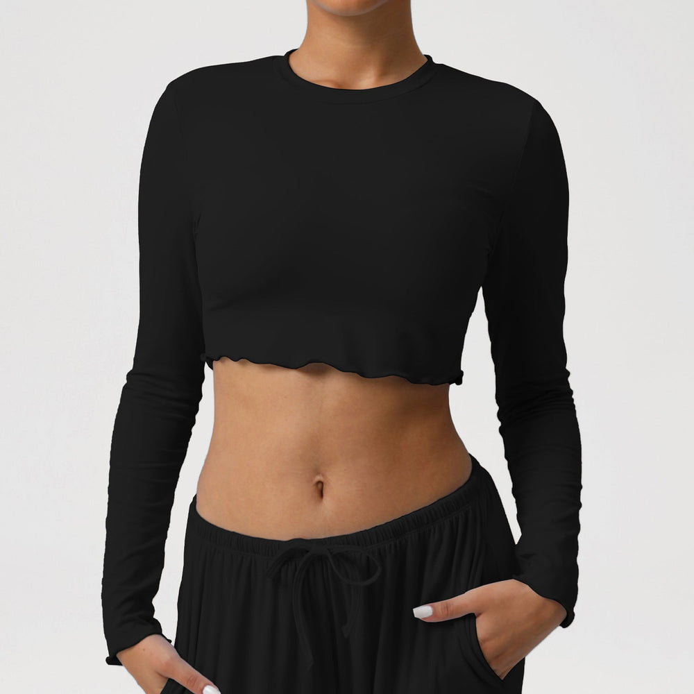 Yoga Clothing Top Skin Friendly Nude Feel Breathable Workout Clothes Short T shirt Slim Slimming Sports Long Sleeve