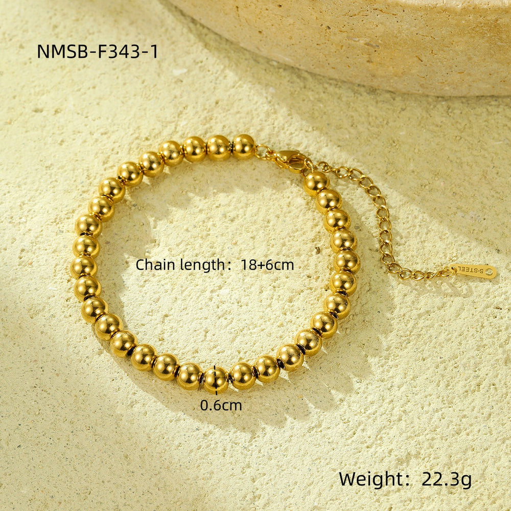 Ladies Titanium Steel Bracelet 18K Gold Plating Stainless Steel Inlaid Zircon All Match Suit Twin Bracelet