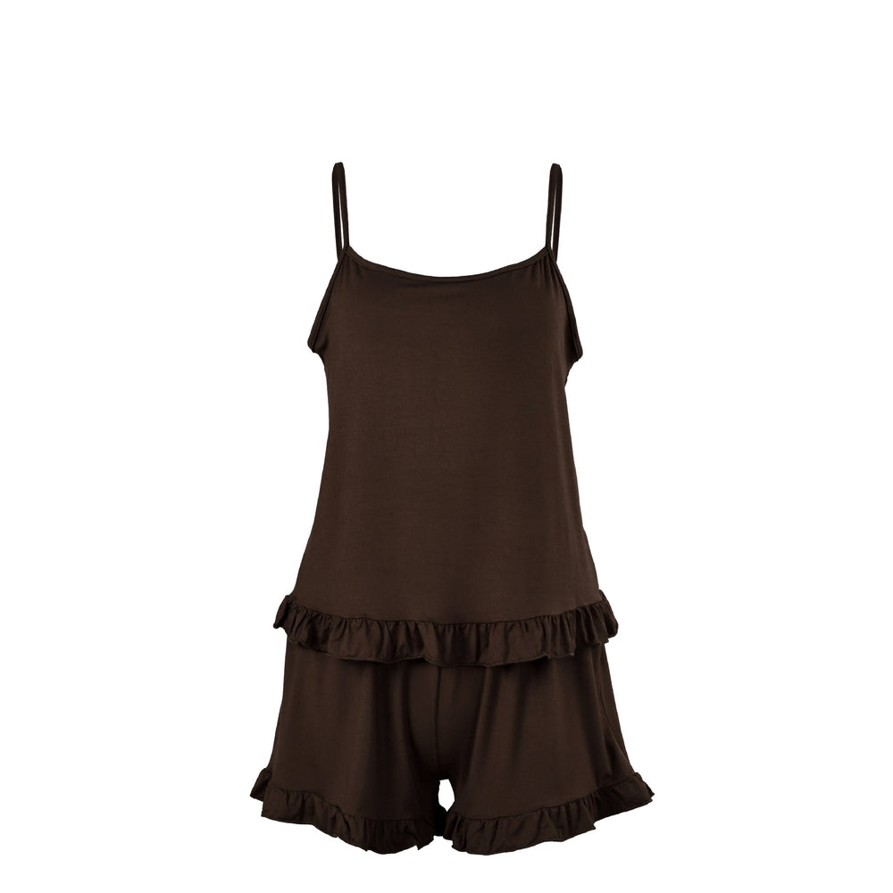 Knitted Modal Vest Top Wooden Ear Shorts Two Piece Soft Pajamas Home Wear