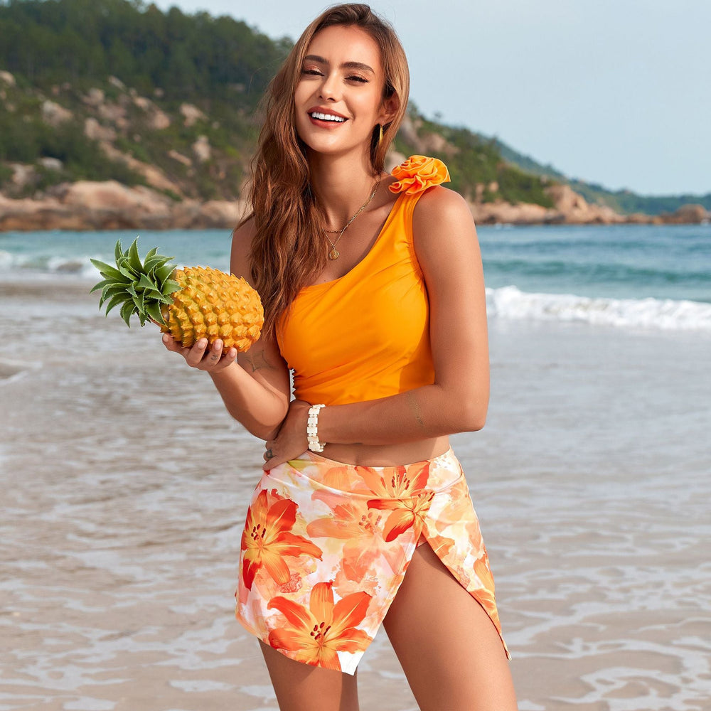 Women Summer Vacation Printed One Piece Swimsuit