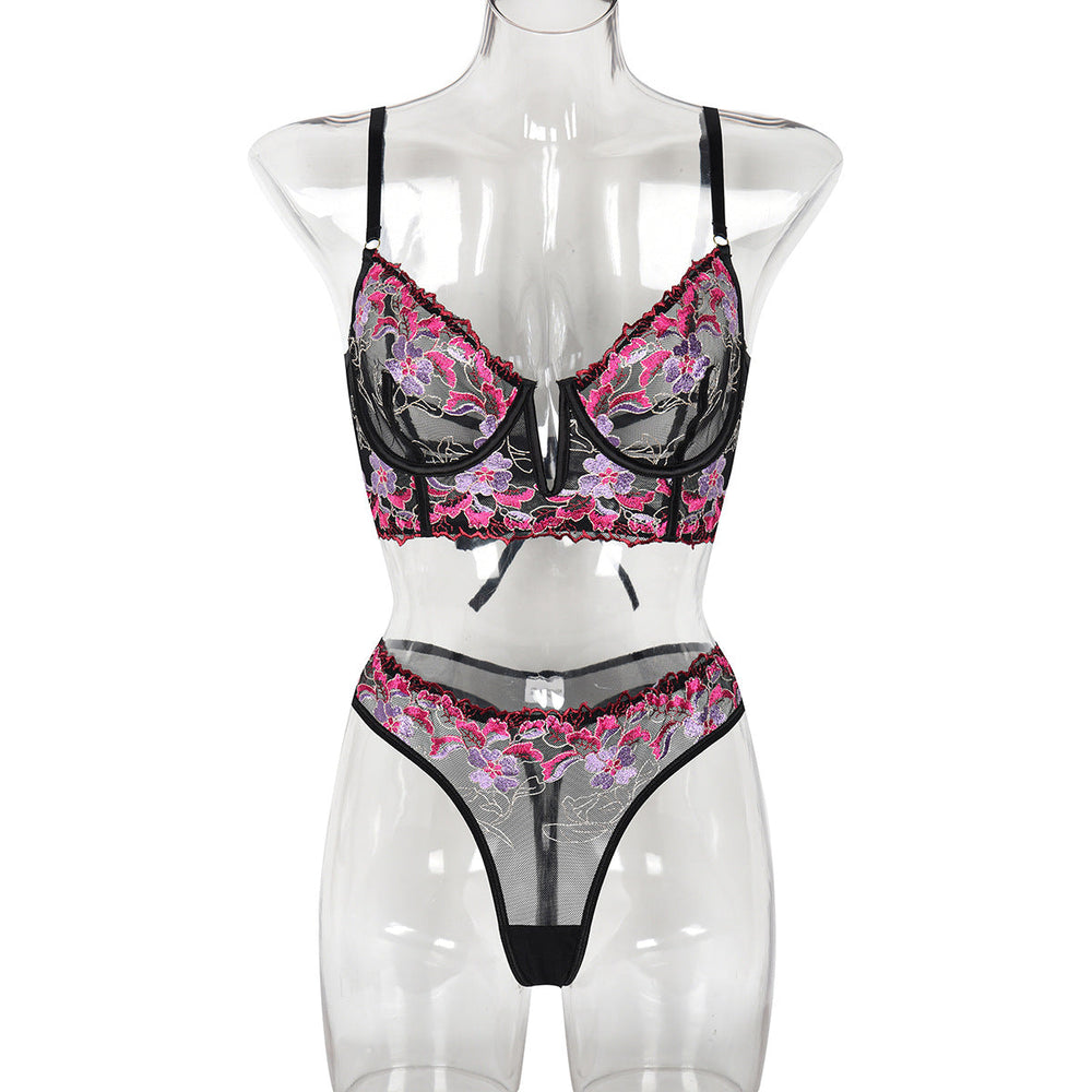 Popular Series Same High Quality Embroidered Metal V neck Sexy Suit Exquisite Embroidery Two Pieces