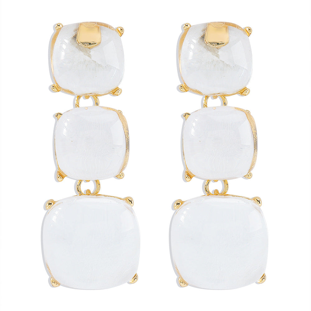 Ornament Personality Magazine Alloy Rhinestone Necklace Earrings for Women