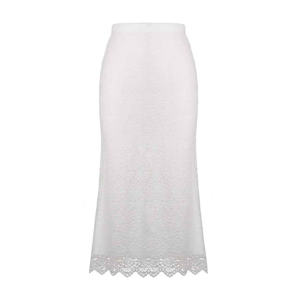 Women Clothing Lace Skirt Spring Summer High Waist One Step Skirt Sexy Slim Hip Long Skirt