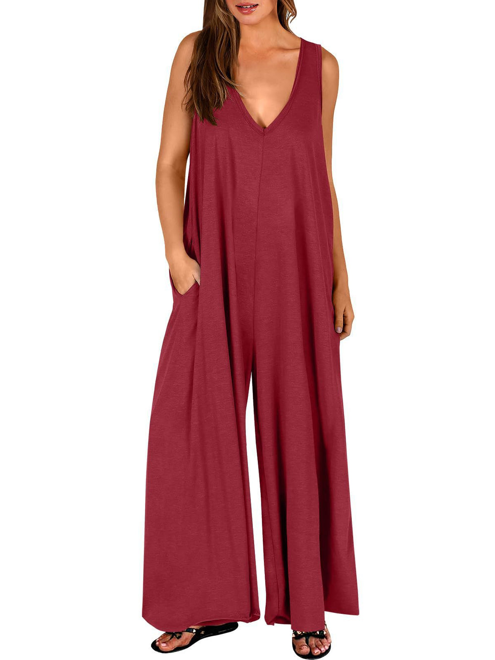Summer Fresh Casual Women Pocket Jumpsuit Thin Women Jumpsuit