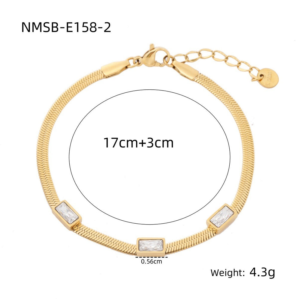 Heart Shape Diamond Titanium Steel Bracelets Women Non Fading Wild Stainless Steel Ornament