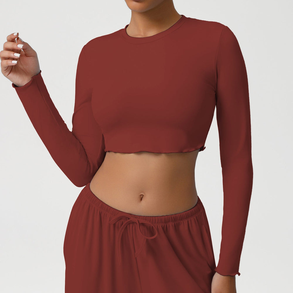 Yoga Clothing Top Skin Friendly Nude Feel Breathable Workout Clothes Short T shirt Slim Slimming Sports Long Sleeve