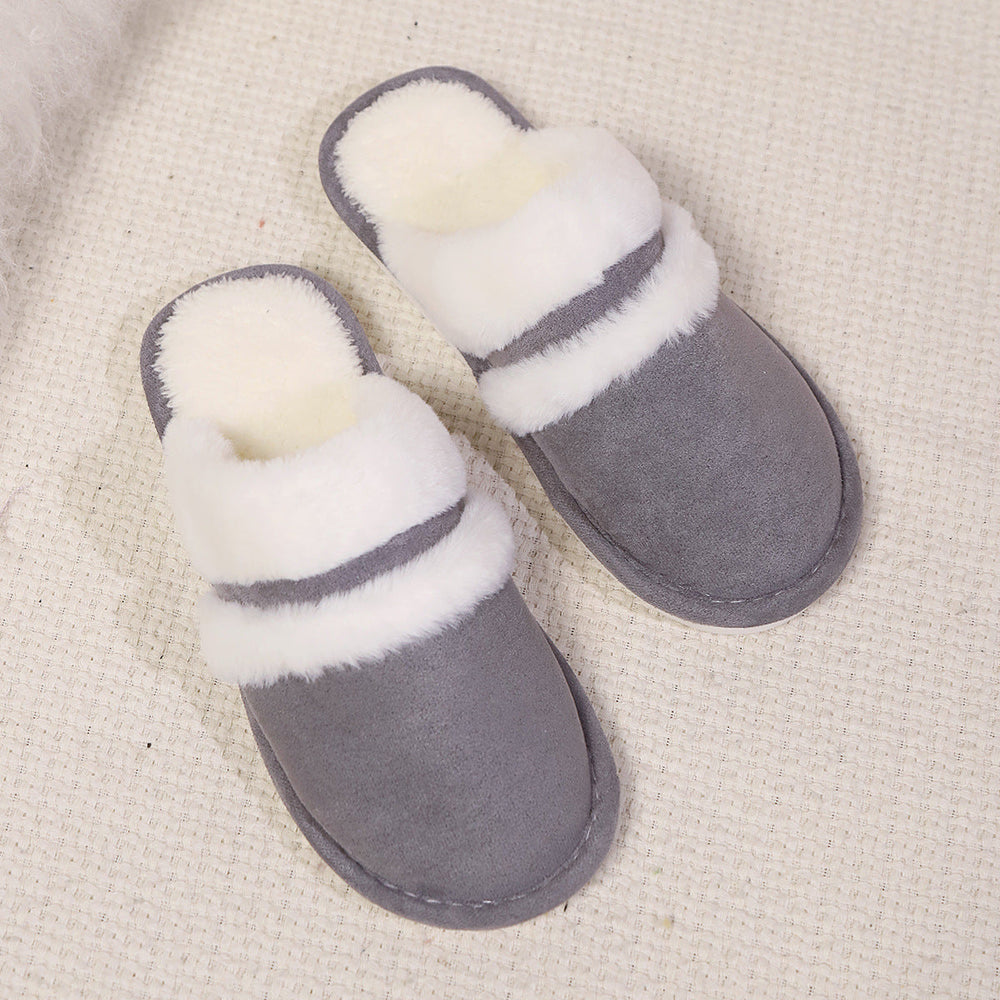 Fluffy Slippers Autumn Winter Warm Slugged Bottom Home Thickened Fleece Slippers Home Indoor Cotton Slippers