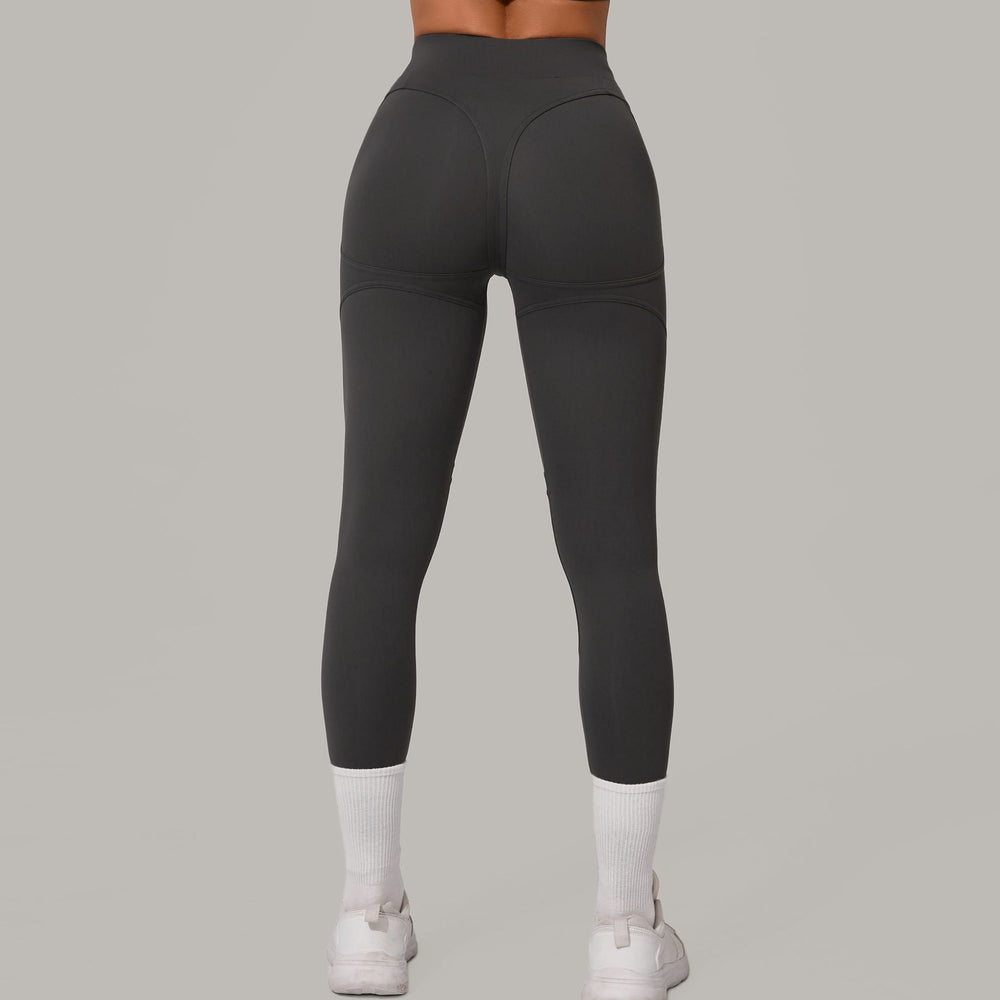 Autumn Sand High Waist Hip Lift Brushed Yoga Pants Running Quick Drying Fitness Pants Waist Slimming Hip Tight Sports Pants