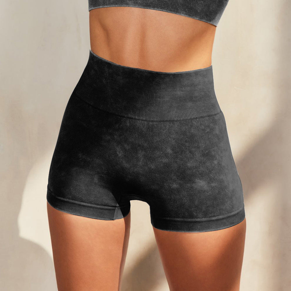 Seamless Stone Washed Workout Bra Shorts Sports Suit Running Body Tight Five Piece Set