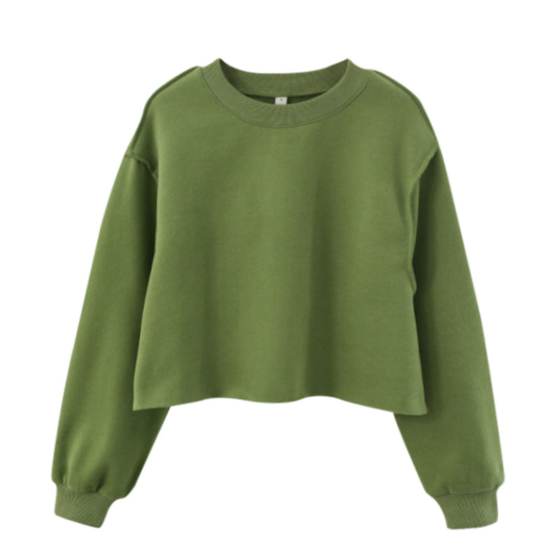 Fleece Lined Long Sleeved Fitness Yoga Wear Top Sports Cropped Short Sweatshirt Women