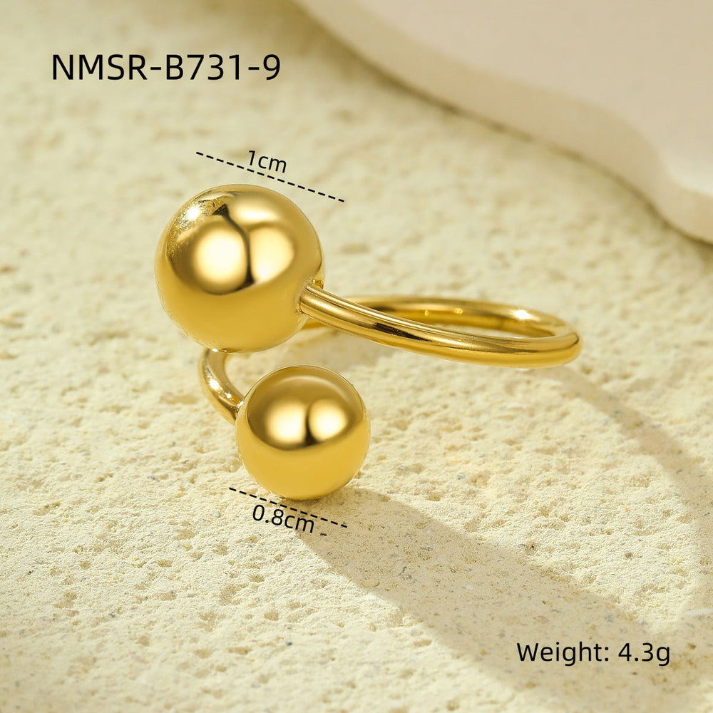 Niche High Grade Stainless Steel Ring Geometric Abstract Open Irregular Asymmetric Non Fading Titanium Steel Ring Ornament