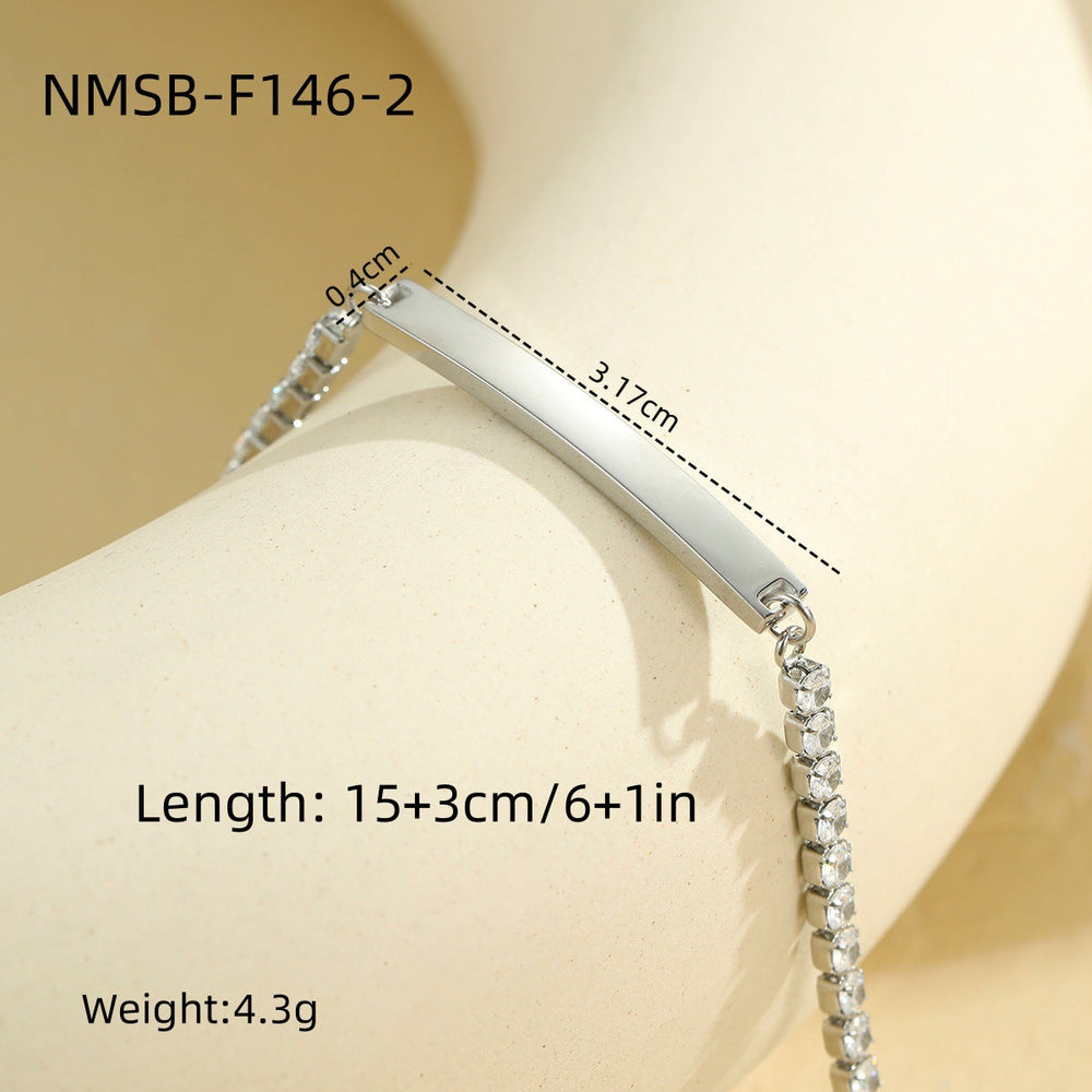 Diamond Necklace DIY Laser Sculpture Stainless Steel Necklace Plated 18K Real Gold Hand Jewelry