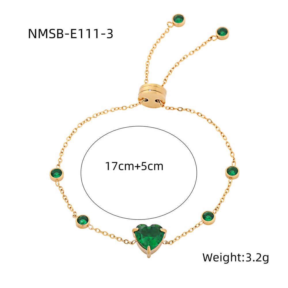 Arrival Starry Sky Heart Shape with Diamond Titanium Steel Bracelet Women Special Interest Light Luxury Colorful Crystals Stainless Steel Bracelet