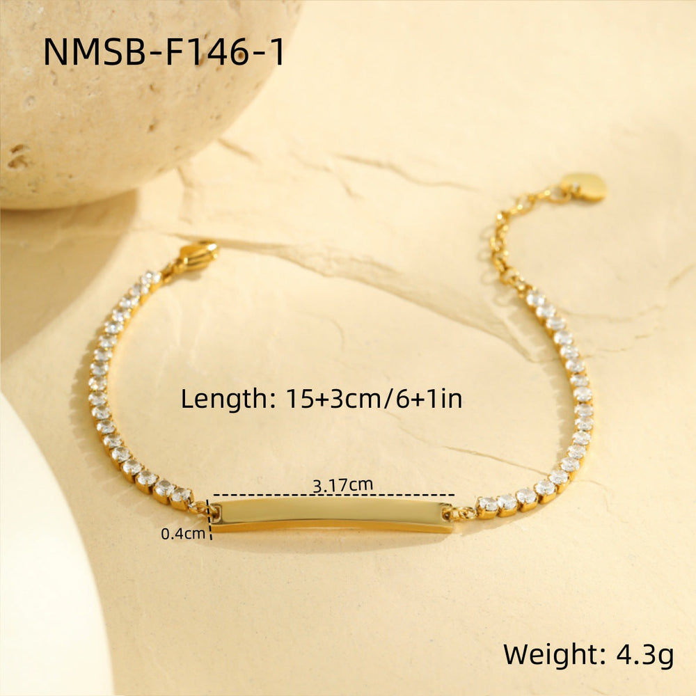 Diamond Necklace DIY Laser Sculpture Stainless Steel Necklace Plated 18K Real Gold Hand Jewelry