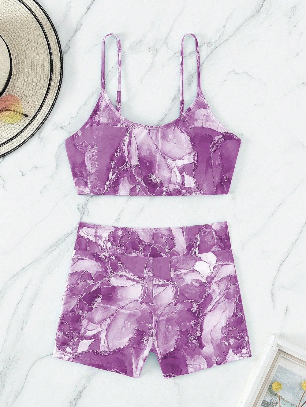 Swimsuit Women Tie Dyed Split Two Piece Set Printed Bikini Swimsuit