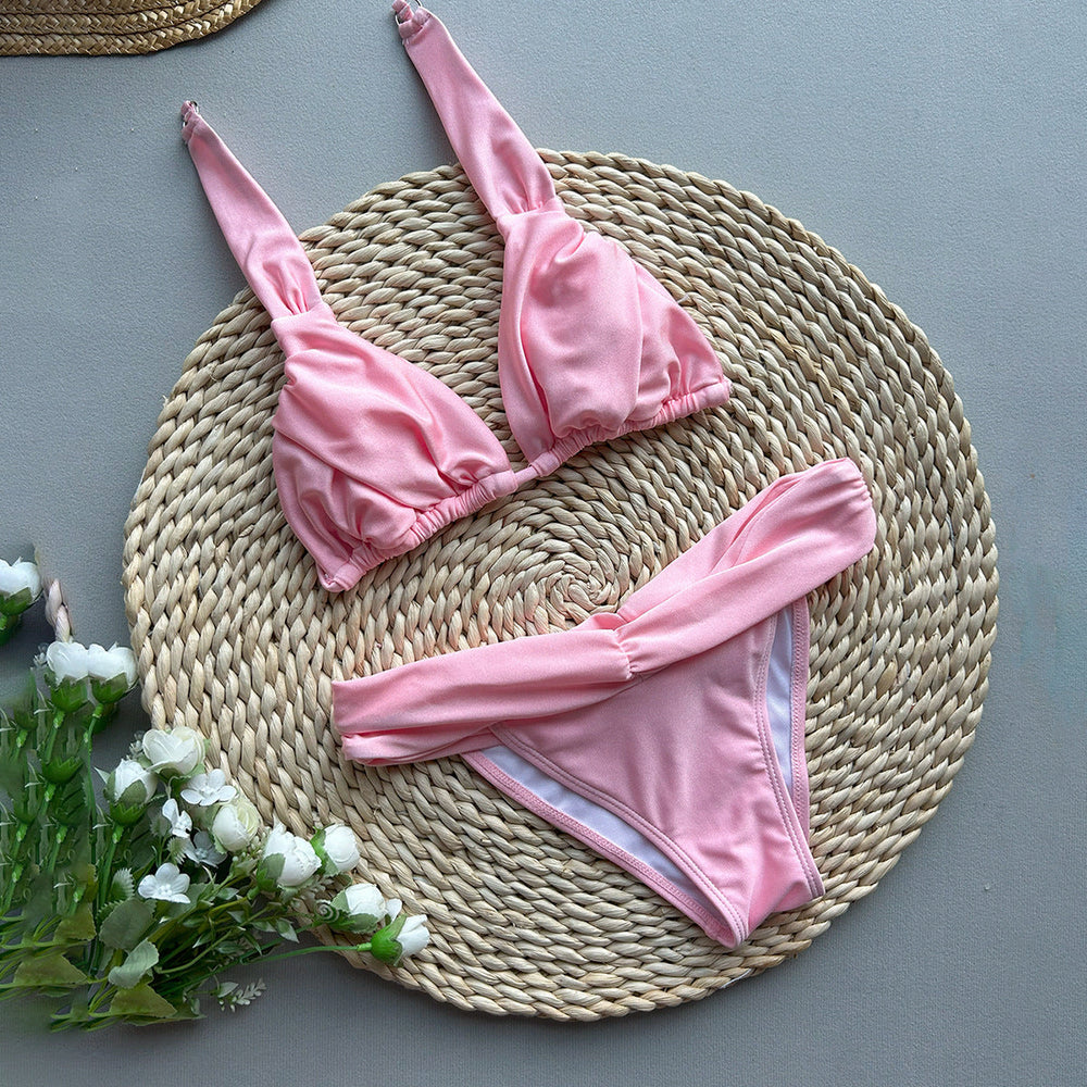 Bikini Sexy Bikini Solid Color Split Women Swimsuit Women