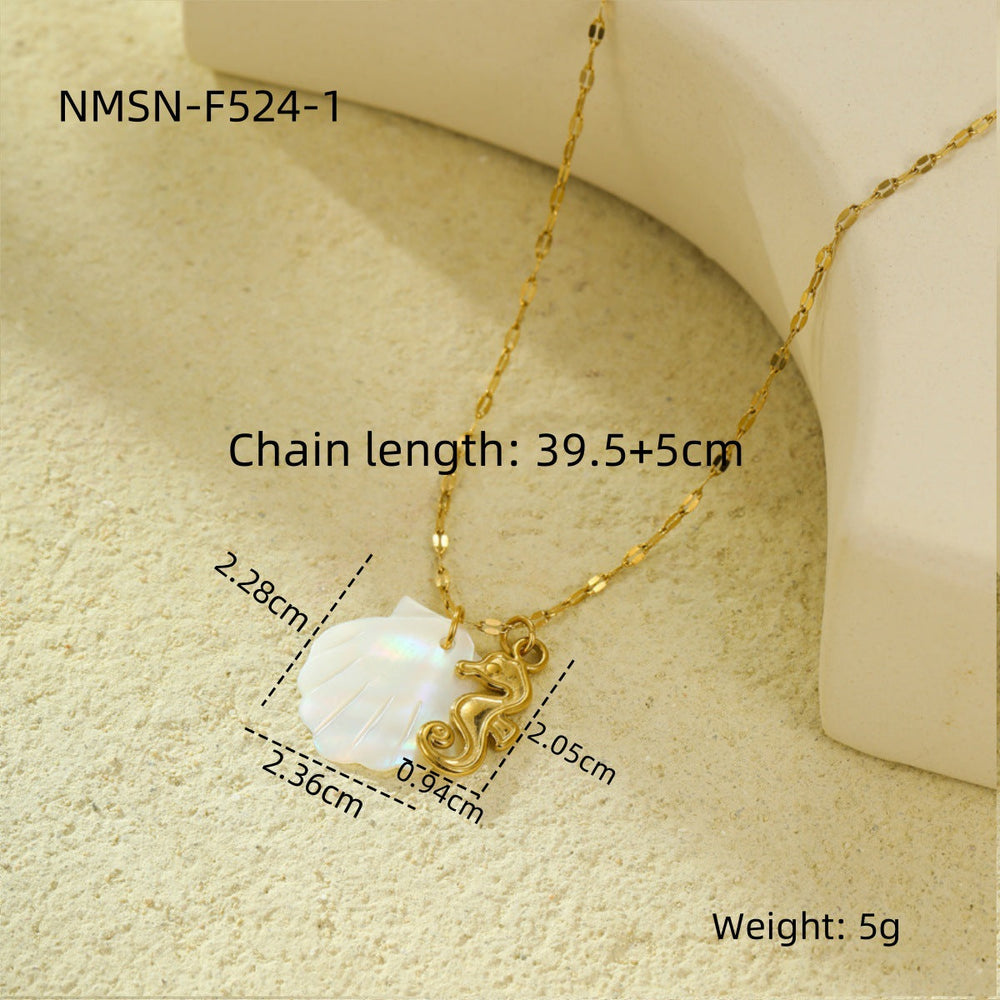 Niche Design Shell Beach Ocean Series Embellished Necklace Starfish Dolphin Clavicle Chain