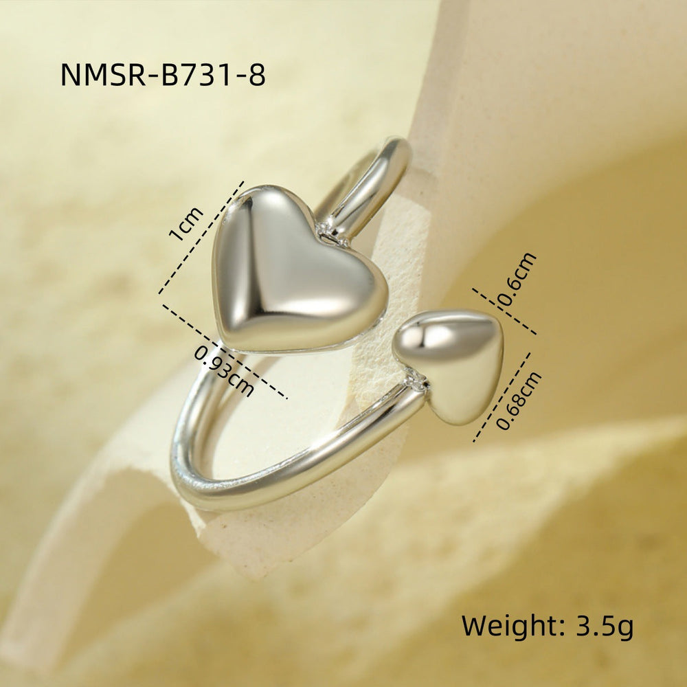 Niche High Grade Stainless Steel Ring Geometric Abstract Open Irregular Asymmetric Non Fading Titanium Steel Ring Ornament
