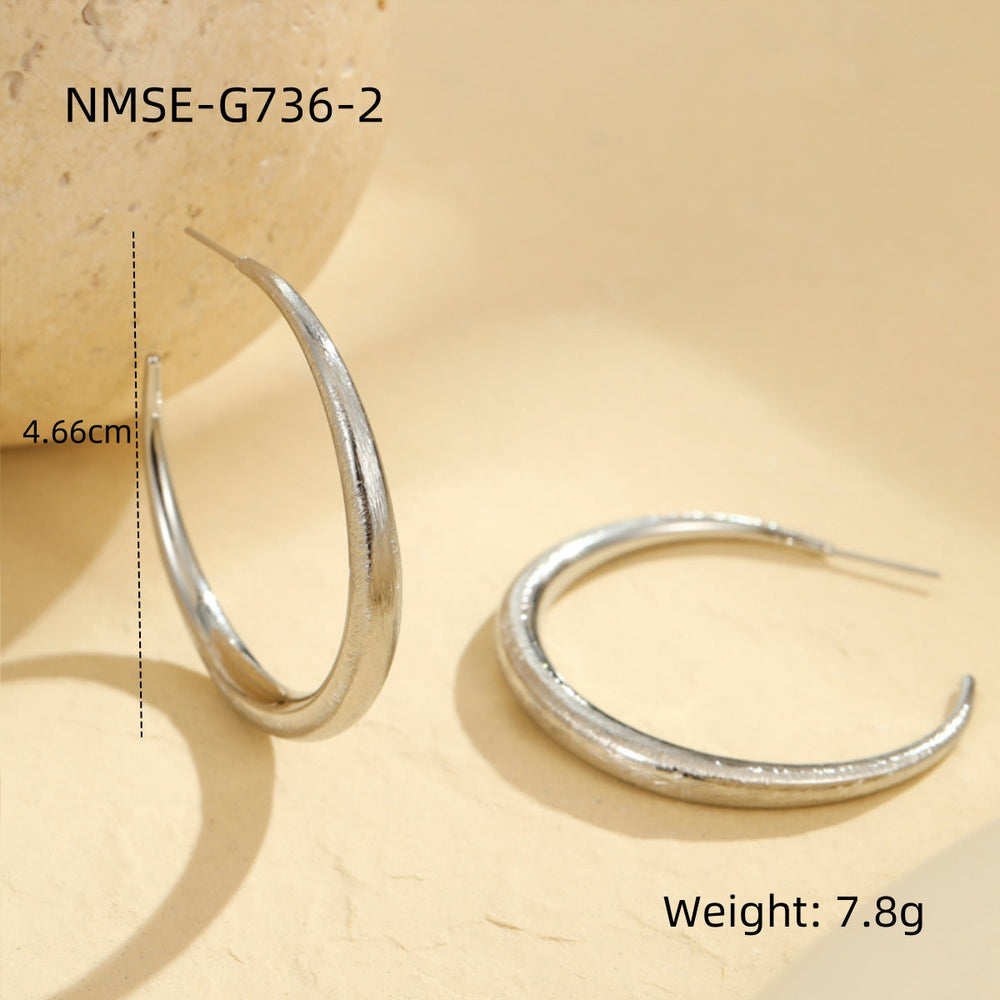 Personalized Earrings Niche Design Stainless Steel Studs Earrings Retro Elegant Earrings Advanced All Matching