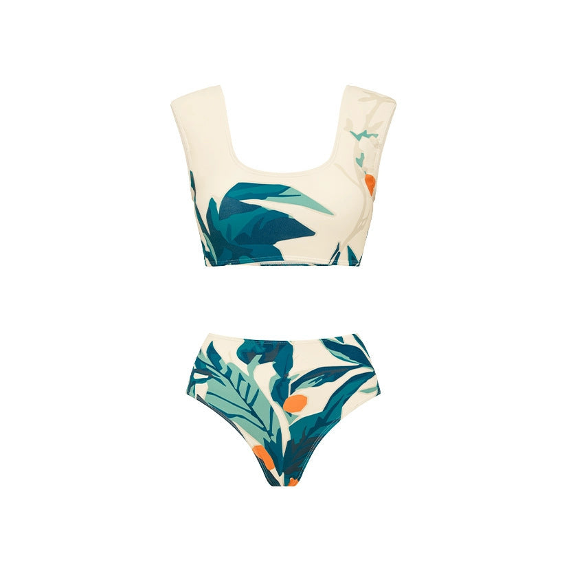 Bikini Fresh Printed High Waist Split Swimsuit Women