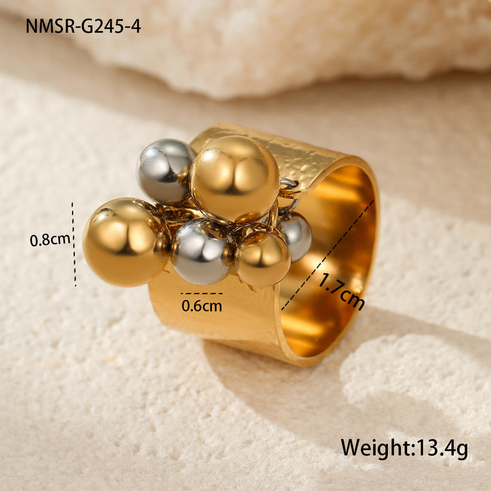 Fashionable Trendy Cool Design Stainless Steel Ring 18K Gold Simple Advanced French Finger Ring Jewelry