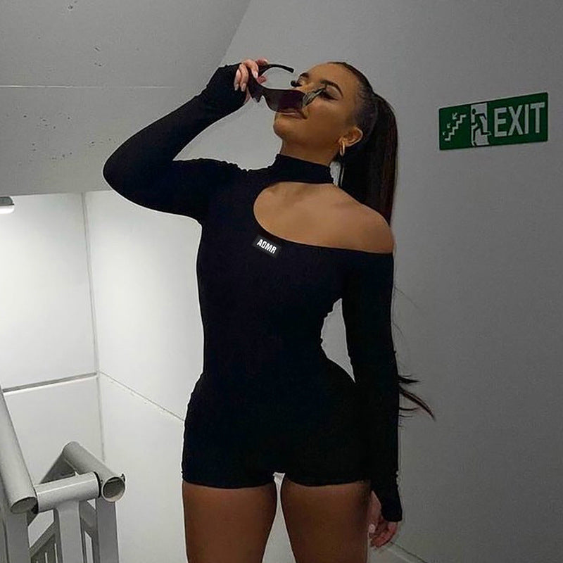 Jumpsuit Street Trendy One Shoulder Halter Stitching Jumpsuit