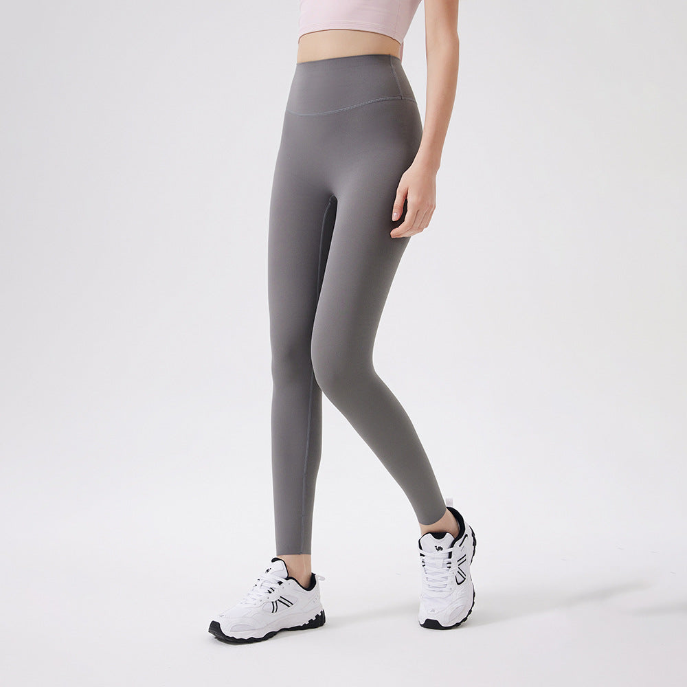 Hip Lifting No Size Nude Feel Yoga Pants Women High Waist Belly Contracting Sports Hip Shaping Fitness Pants Yoga Trousers