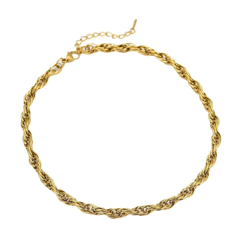 All Match Stainless Steel Twist Necklace Winding Niche High Grade Design Titanium Steel Clavicle Chain Necklace Accessories