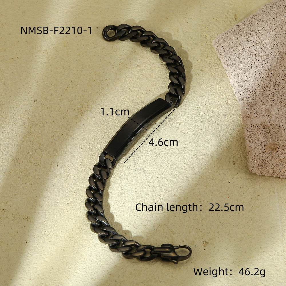 18K Vacuum Gold Plated Titanium Steel Bracelet Laser Laser Letter Graphic Number Stainless Steel Bracelet