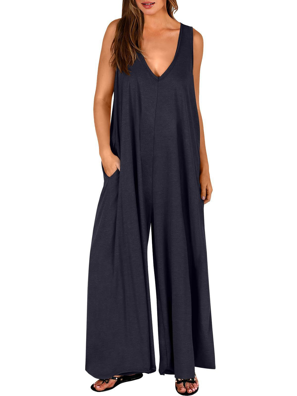 Summer Fresh Casual Women Pocket Jumpsuit Thin Women Jumpsuit