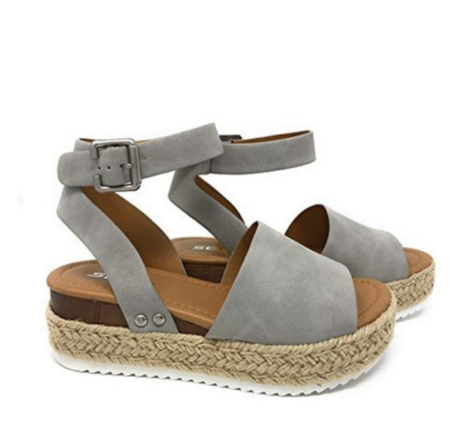 Women Sandals with Buckle Platform Wedge High Heel Sandals Women Sexy Sandals Women