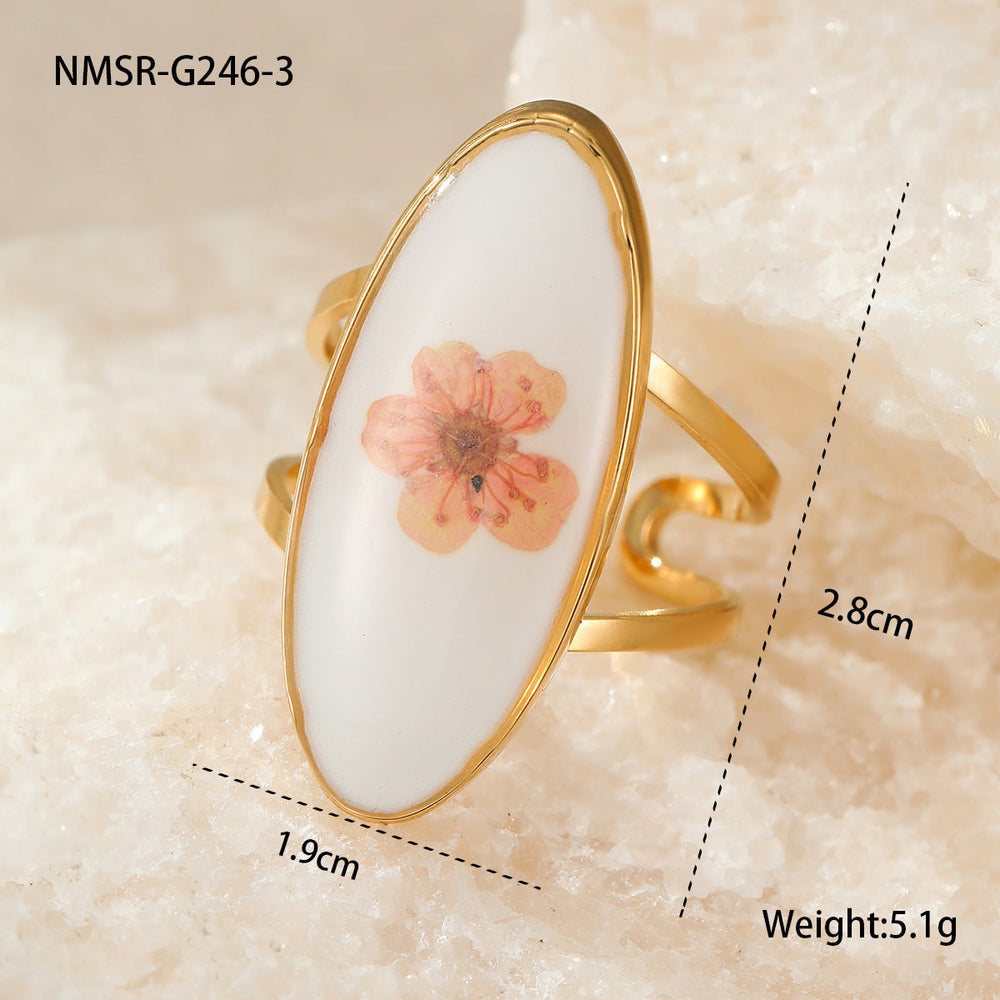 Fashionable Trendy Cool Design Stainless Steel Ring 18K Gold Simple Advanced French Finger Ring Jewelry