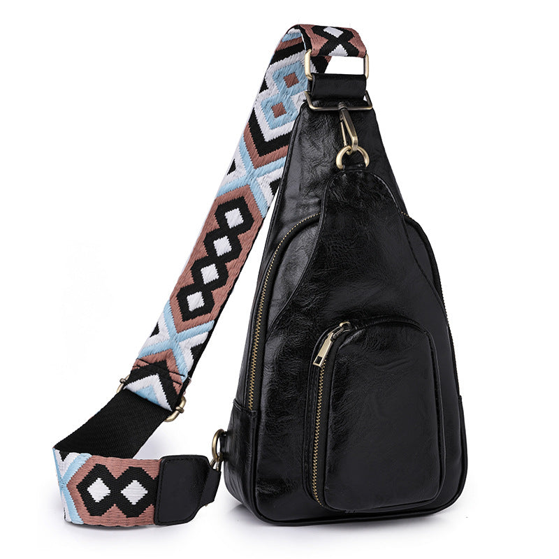 Soft Leather Chest Bag Retro Women Bag Crossbody Bag
