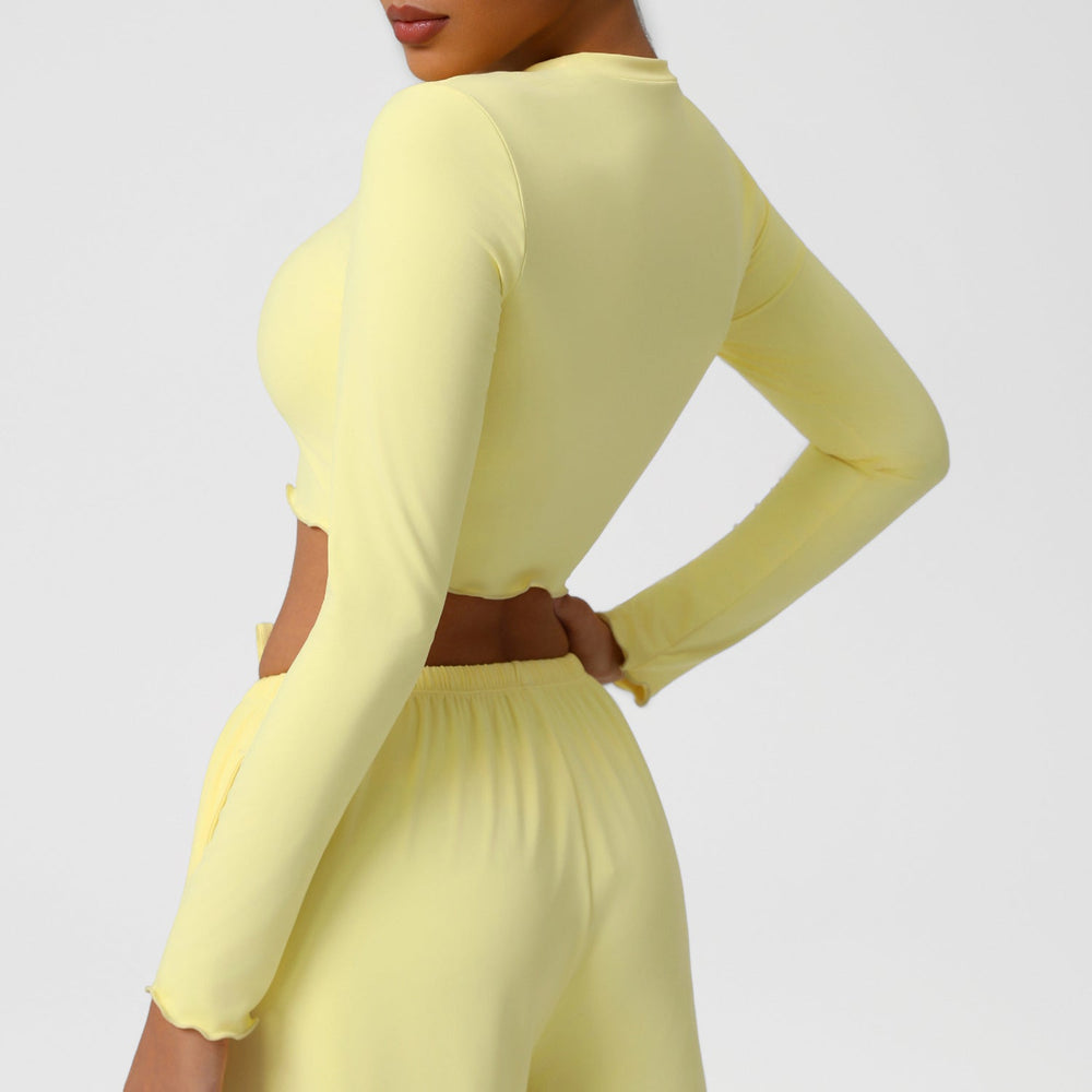 Yoga Clothing Top Skin Friendly Nude Feel Breathable Workout Clothes Short T shirt Slim Slimming Sports Long Sleeve
