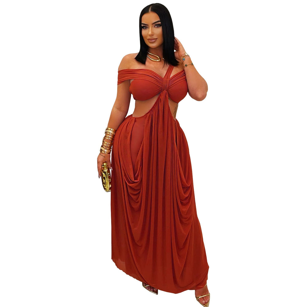 Women Wear Sexy Bandeau Slim Fit Sheer Mesh Dress