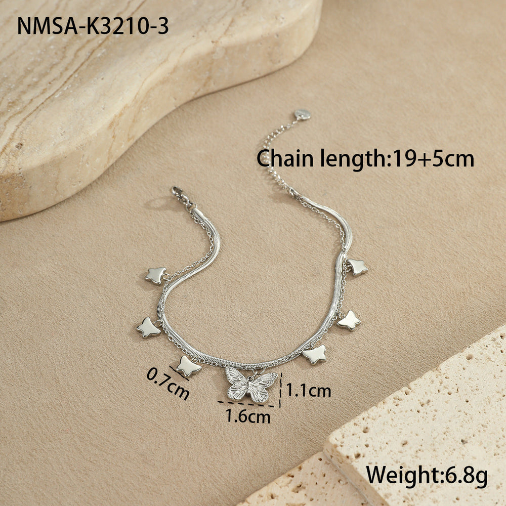 Summer Ocean Stainless Steel Anklets Starfish Shell Love Niche Exquisite Foot Ornaments